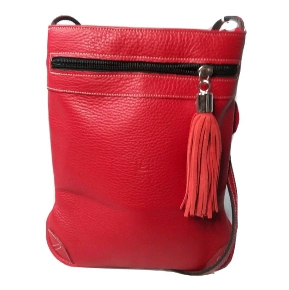 Artesania Handbags - Vintage Artesania Leather Small Shoulder Bag Red Handbag
